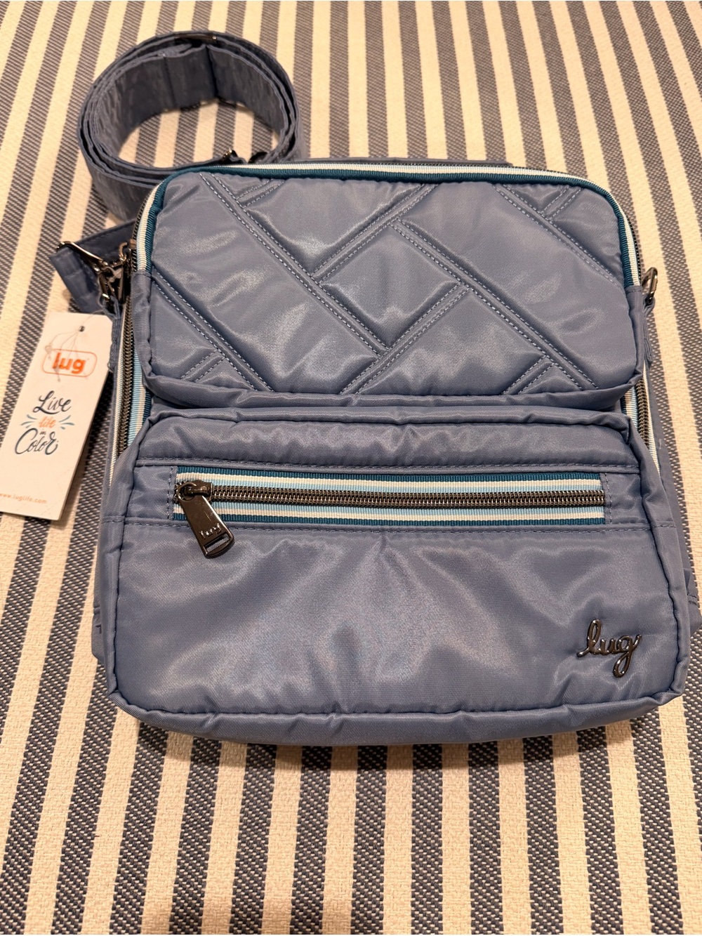 LUG Blue Moon/IcePop/Aloha Teal Quilted Light Blue Cute Messenger Crossbody 💙💙💙